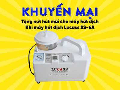 Tặng nút hút mũi khi mua máy hút dịch Lucass SS-6A