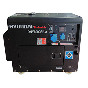 Máy phát điện chạy dầu 6 KVA 3 pha siêu chống ồn Hyundai DHY6000SE-3