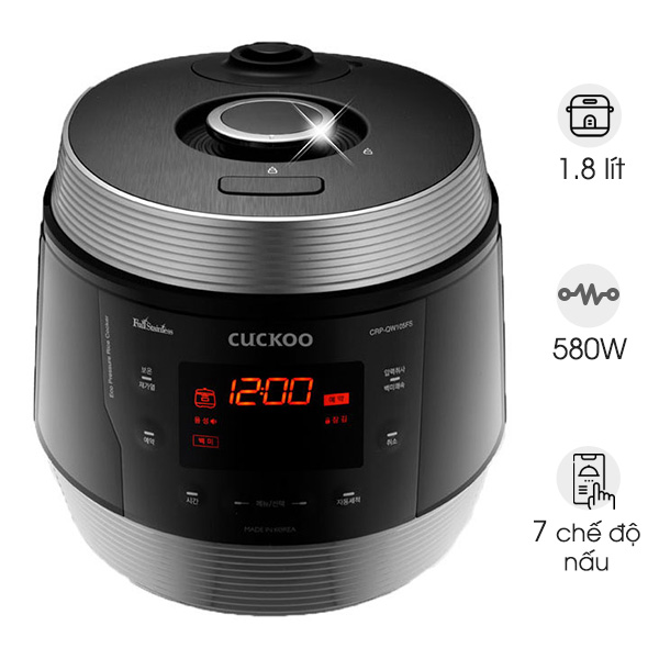 Nồi cơm áp suất điện tử Cuckoo 1.8 lít CRP-QW1000F/SIBKVNCV
