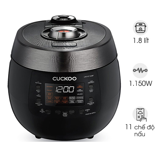 Nồi cơm áp suất điện tử 1.8 lít Cuckoo CRP-RT1008F Korea