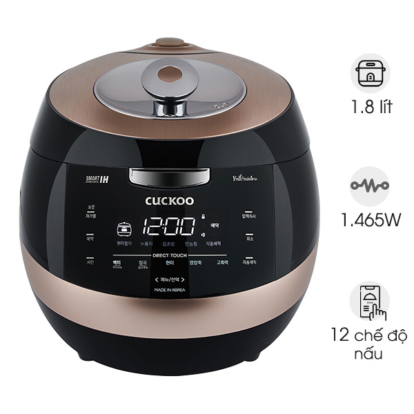 Nồi cơm áp suất điện tử cao tần Cuckoo 1.8 lít CRP-AHXB1008F/BKBRVNCV