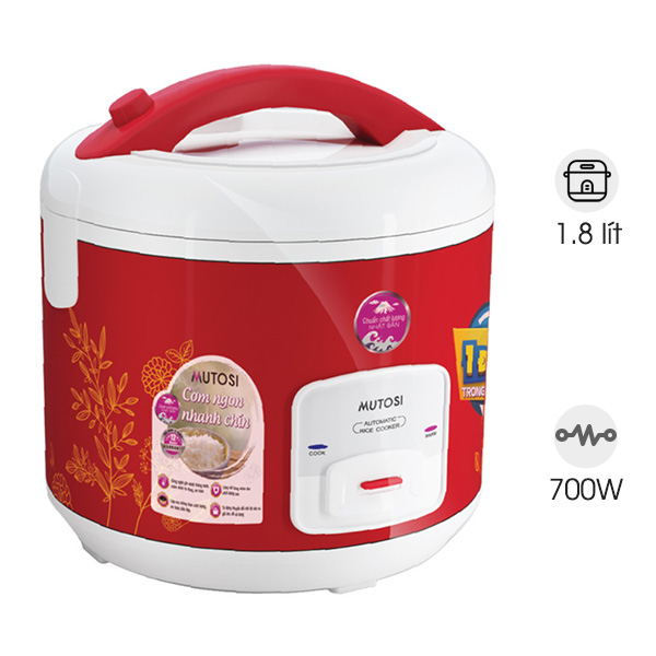 Nồi cơm điện chống dính 1.8 lít Mutosi MR-16R