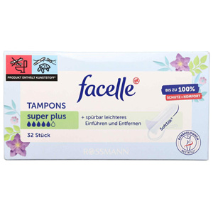 Tampon Facelle super plus 5 giọt 32 chiếc (Dùng cho ngày nhiều và ban đêm)