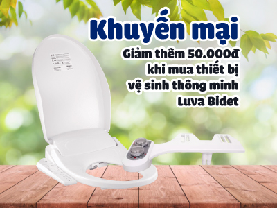Giảm thêm 50.000đ khi mua thiết bị vệ sinh thông minh Luva Bidet