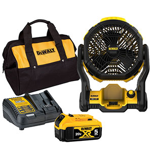 Quạt dùng pin 20V DeWalt DCE512P1 (sạc, 1 pin 5.0Ah)