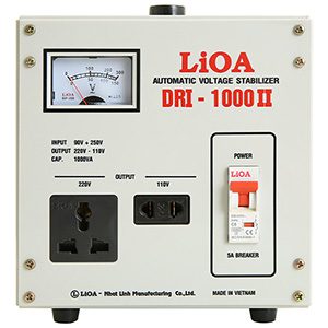 Ổn áp 1 pha Lioa 1KVA DRI 1000II (Dải điện áp đầu vào 90V - 250V)