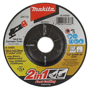 Đá mài Makita B-51655 (125mm x 2.2mm x 22.23mm 2 in 1)