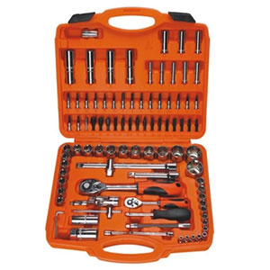 Bộ khẩu Asaki AK-9752 mạ crom bóng 94 chi tiết 1/2 inch, 1/4 inch