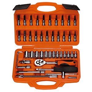 Bộ khẩu Asaki AK-9754 mạ crom bóng 46 chi tiết 1/4 inch