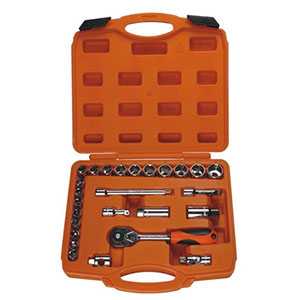 Bộ khẩu Asaki AK-9756 mạ Crom bóng 26 chi tiết 3/8 inch