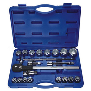 Bộ khẩu Asaki AK-9758 mạ Crom bóng 21 chi tiết 3/4 inch