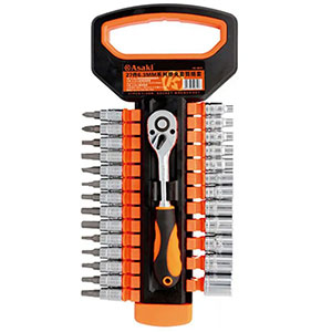 Bộ tuýp 1/4 inch 6 cạnh 27 chi tiết Asaki AK-9819