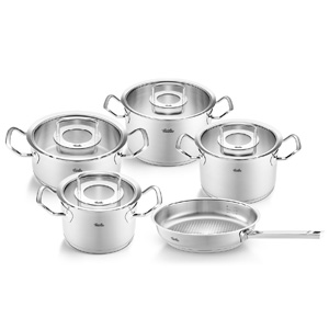Bộ nồi Fissler Original Profi 5 món nắp kính có chảo inox
