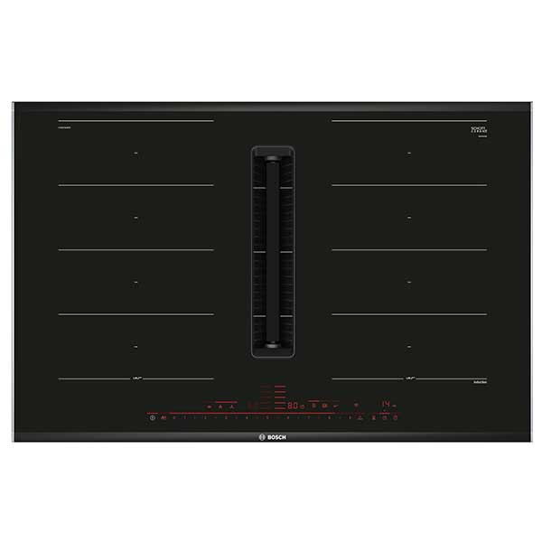 Bếp từ 4 vùng nấu kết hợp hút mùi Bosch PXX875D67E serie 8
