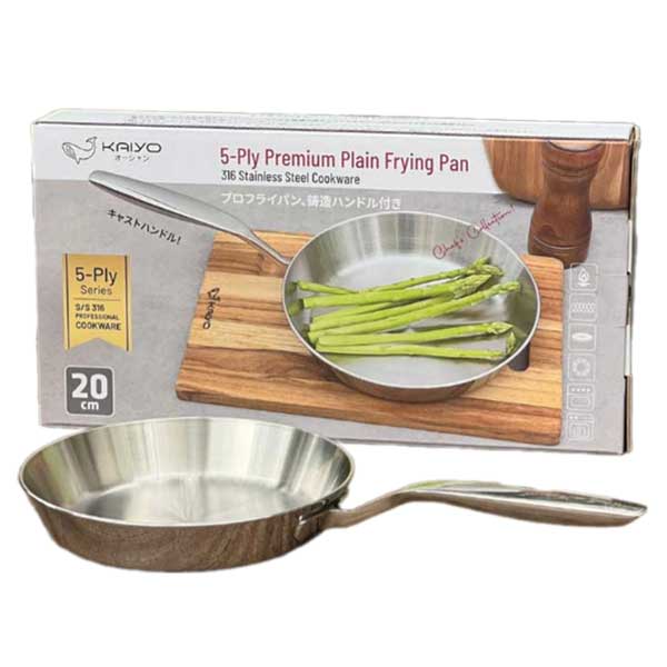 Chảo inox 316 liền khối 5-ply Premium 20cm Kaiyo KIP-3772