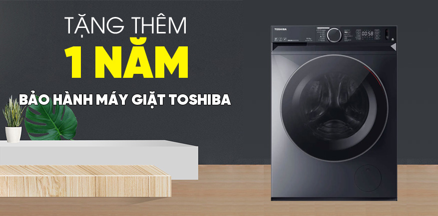 Mua máy giặt lồng ngang Toshiba tặng thêm 1 năm bảo hành Mua máy giặt lồng ngang Toshiba tặng thêm 1 năm bảo hành