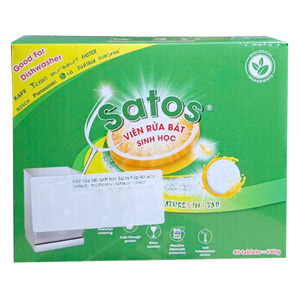 Viên rửa bát sinh học Satos hộp 40 viên