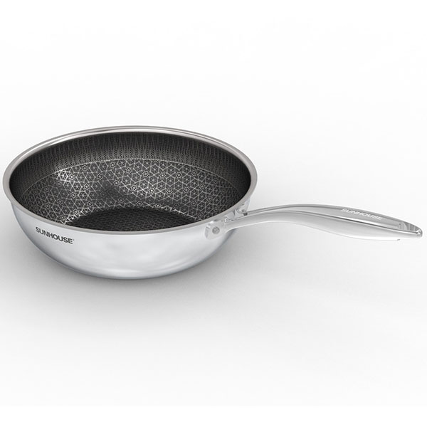 Chảo xào inox liền đáy Hybrid Sunhouse Healthy IN28M8