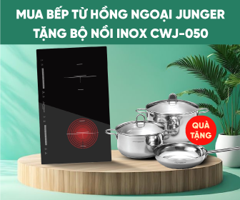Tặng bộ nồi inox CWJ-050 khi mua bếp từ hồng ngoại Junger