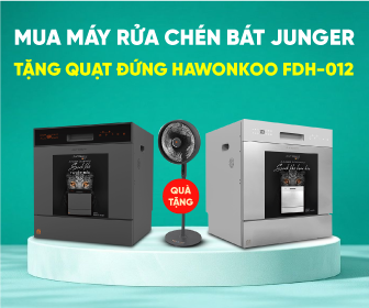Tặng quạt đứng Hawonkoo FDH-012 khi mua máy rửa chén bát Junger