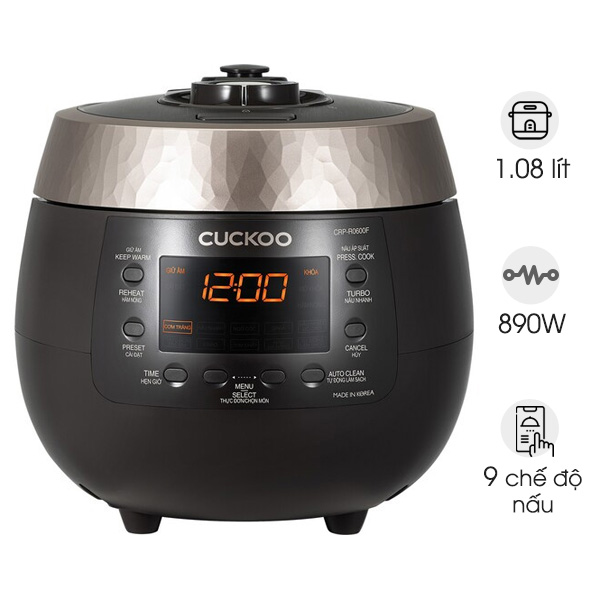 Nồi cơm điện tử áp suất Cuckoo 1.08 lít CRP-R0600F/BKGBCRVNCV