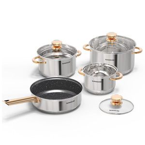 Bộ nồi chảo inox 5 đáy Sunhouse SHG789