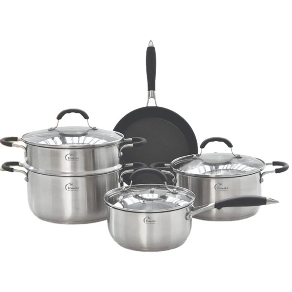 Bộ nồi chảo 8 món inox 304 Tomate TOM 0708