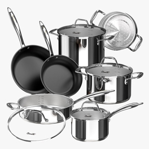 Bộ nồi inox cao cấp Ciwete 7 món SS0103-11PC NEW-NS (chảo chống dính)