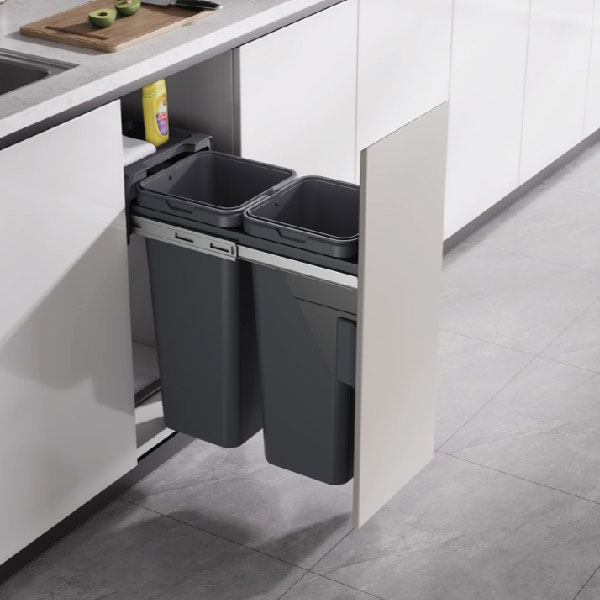 Thùng rác đôi gắn cánh kéo âm tủ GrandX XW.D30M