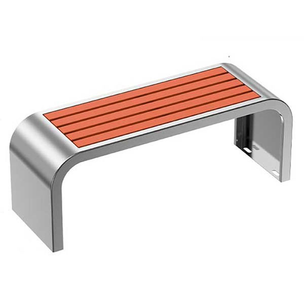 Ghế công viên inox không tựa gỗ nhựa 180cm (PTGI-1.8)