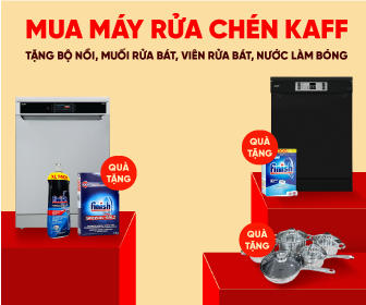 Mua máy rửa chén Kaff tặng bộ nồi, muối rửa bát, viên rửa bát, nước làm bóng