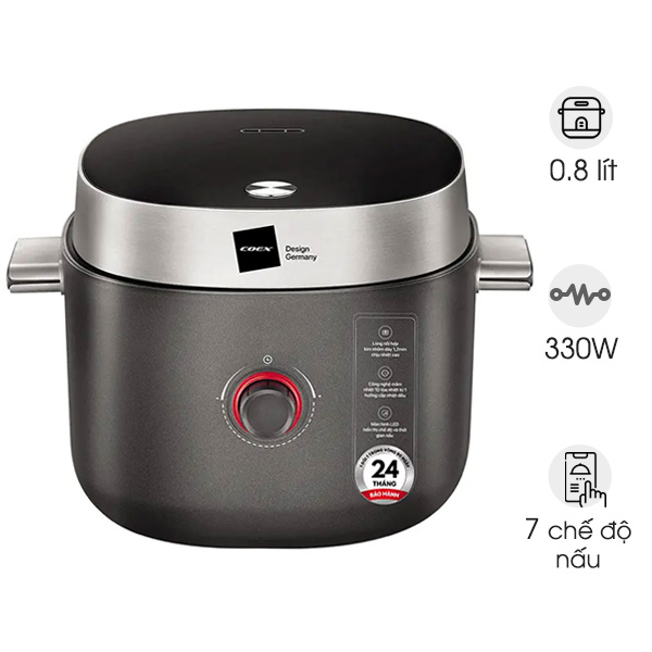 Nồi cơm điện tử đa năng 0.8 lít Coex CR-3468A