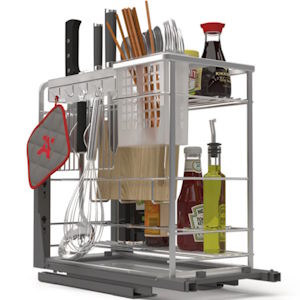 Rổ gia vị Hafele Sonata 250mm có kèm khay đũa (549.20.010)