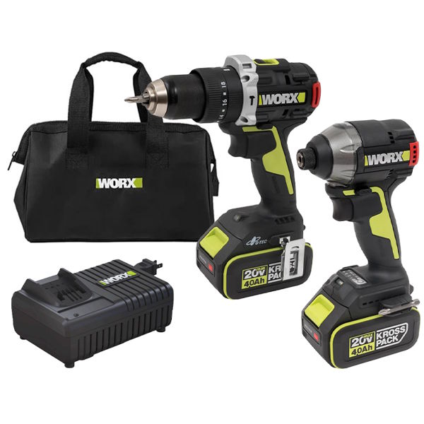 Combo máy khoan, máy vặn vít Worx WU935 (2 pin 4.0Ah, 1 sạc)