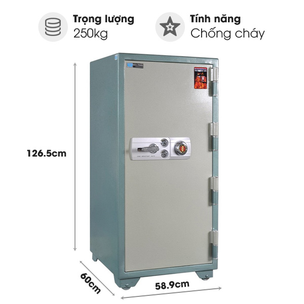 Két sắt chống cháy Hòa Phát KS250K2C1 (khóa chìa và khóa mã)
