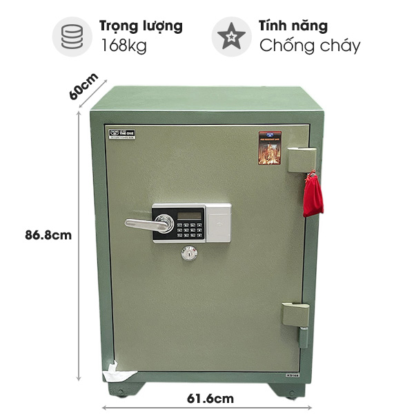 Két sắt chống cháy Hòa Phát KS168K1DT (khóa chìa và khóa điện tử)