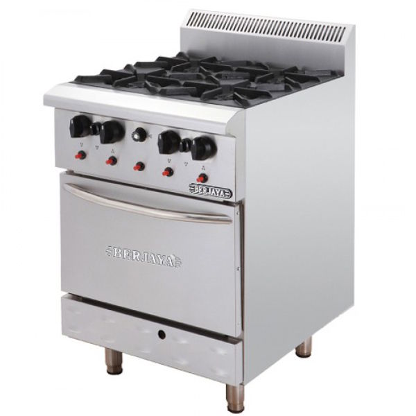 Bếp âu 4 họng có lò nướng dùng gas Berjaya DRO4-17