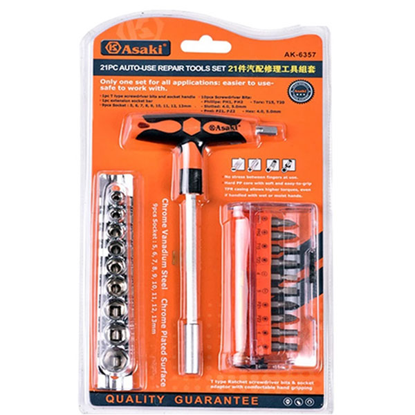 Bộ mũi vít và đầu tuýp Asaki AK-6357