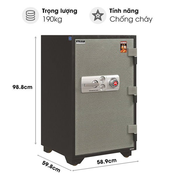 Két sắt chống cháy Hòa Phát KS190K2C1 (khóa chìa và khóa mã)