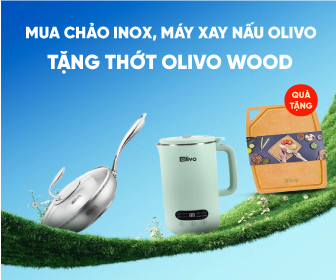Tặng thớt Olivo Wood khi mua máy xay nấu Olivo