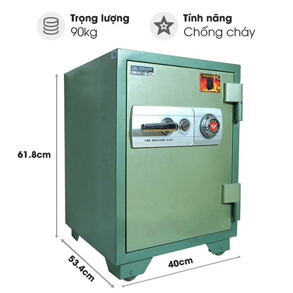 Két sắt chống cháy Hòa Phát KS90K1C1 (khóa chìa và khóa mã)