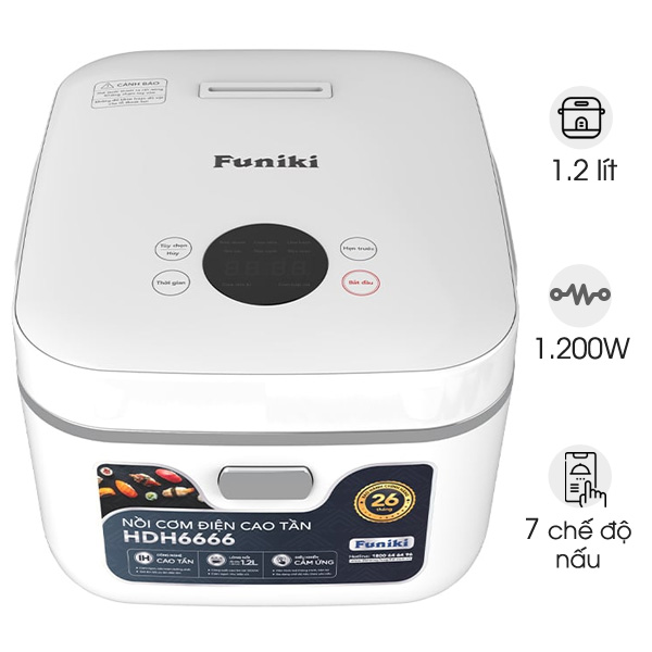 Nồi cơm điện cao tần 1.2 lít Hòa Phát Funiki HDH6666