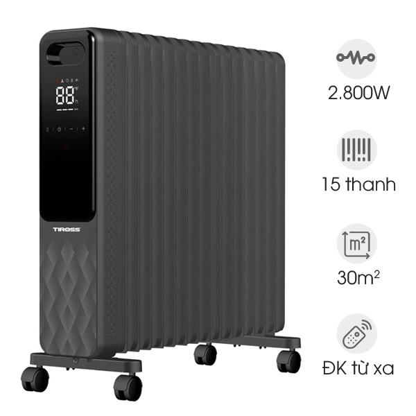 Lò sưởi dầu 15 thanh Tiross TS9222