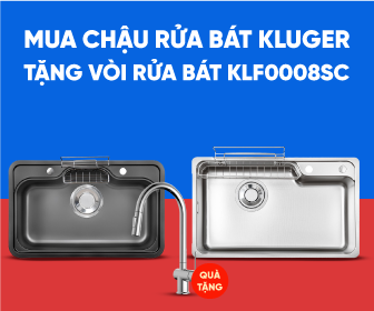 Tặng vòi rửa bát KLF0008SC khi mua chậu rửa bát Kluger