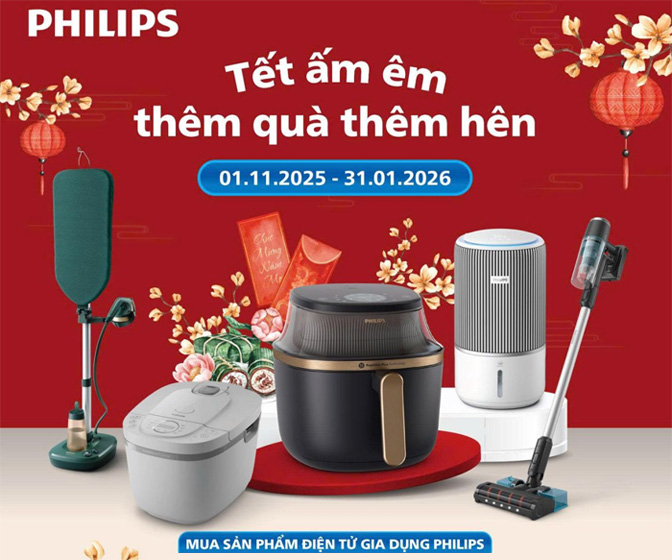 Mua đơn hàng Philips từ 1 triệu tặng từ hãng