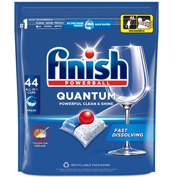Viên rửa chén Finish Quantum All in 1 44 viên không hương