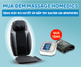 Tặng máy đo huyết áp bắp tay Salter GB-BPA9301EU khi mua đệm massage Homedics