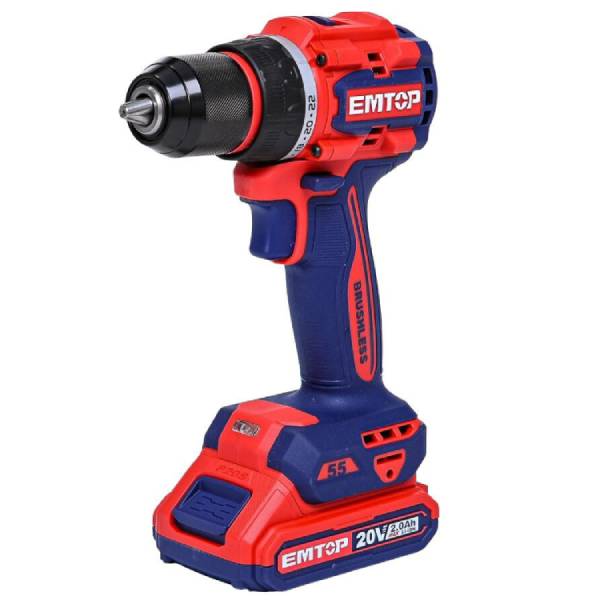 Máy khoan vặn vít dùng pin 20V Emtop ECDL205582 (1 pin 2.0Ah, 1 sạc)