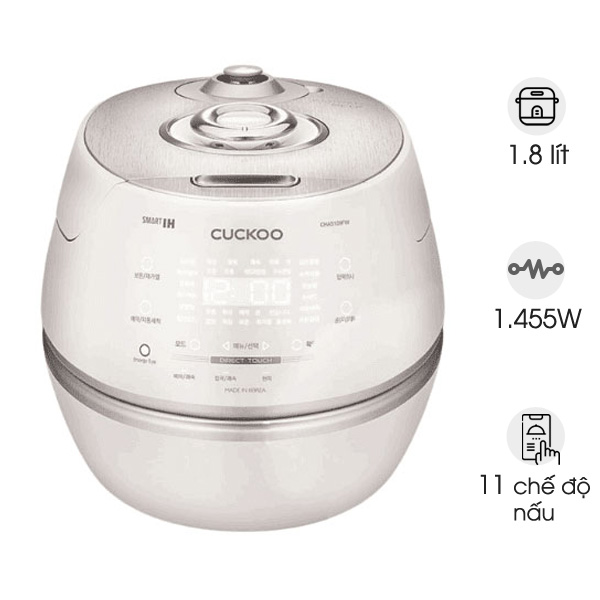 Nồi cơm điện cao tần áp suất Cuckoo CRP-CHAS109FW - 1.8 lít