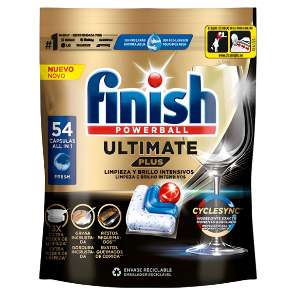 Viên rửa bát Finish Ultimate Plus All in One 54 viên